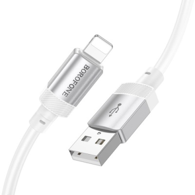 кабель borofone bx108 silicone usb - lightning 2.4a/1m (білий) 