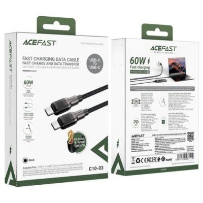 кабель acefast c10-03 type-c - type-c (1.2м) (чорний) 