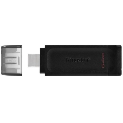 usb флеш-накопичувач kingston dt 70 64gb usb 3.2 + type-c (чорний) 