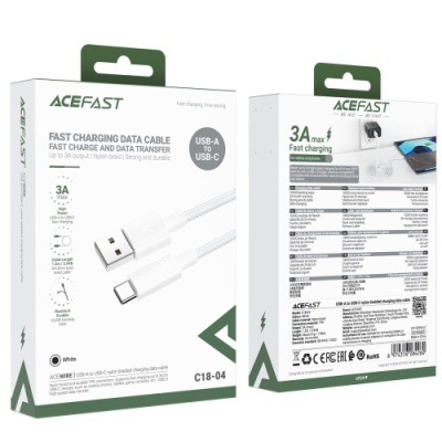 кабель acefast c18-04 usb - type-c (1.2м) (білий) 