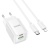 Мережевий Зарядний Пристрій Hoco C149A 1USB/18W/QC3.0 + 1Type-C/30W/PD + (Type-C - Lightning) (Бiлий) мережевий зарядний пристрій hoco c149a 1usb/18w/qc3.0 + 1type-c/30w/pd + (type-c - lightning) (бiлий)