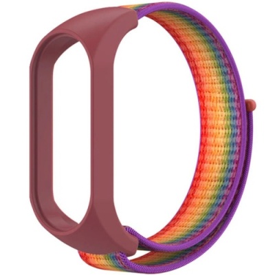 ремінець для xiaomi mi band 5/6/7 nylon (веселка) 