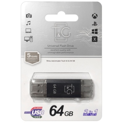 usb флеш-накопичувач tg 64gb usb/type-c 009 (чорний) 