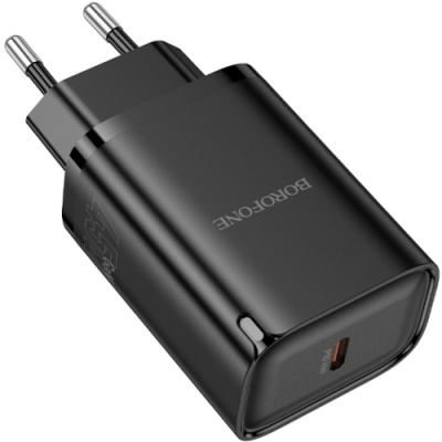 мережевий зарядний пристрій borofone ba86a 1usb-c pd/qc 45w (чорний) 