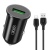 Автомобільний Зарядний Пристрій XO TZ12/CC35 1USB/18W/QC3.0 + (USB - Type-C) (Чорний)