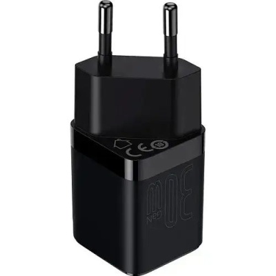 мережевий зарядний пристрій baseus gan3 fast charger eu (ccgn010101) 1type-c/30w/pd (чорний) 
