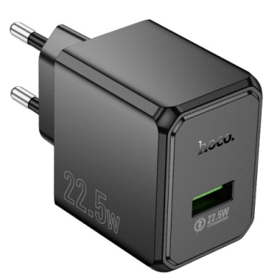 мережевий зарядний пристрій hoco cs17a 1usb/22.5w/qc3.0 multi-protocol (чорний) 