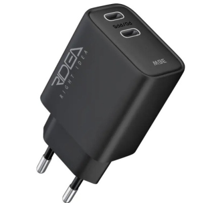 мережевий зарядний пристрій ridea rw-36120 turbo pro 2usb-c qc/pd 36w (чорний) 