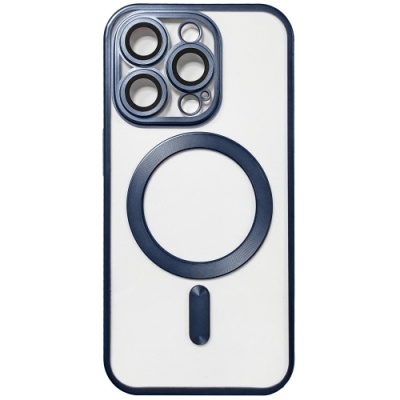 Купить чохол tpu metallic full camera with magsafe для apple iphone 15 pro (matte dark blue) онлайн