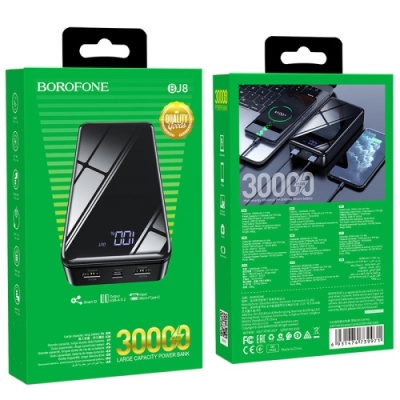додаткова батарея power bank borofone bj8 extreme 30000 mah (чорний) 