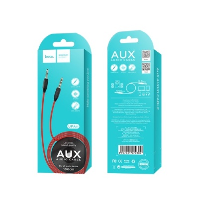кабель aux hoco upa11 audio 1m (чорний) 