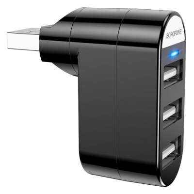 usb hub borofone dh3 (usb to usb2.0*3) - black 