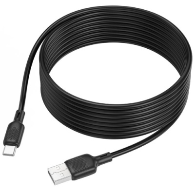 кабель borofone bx113 silicone usb - type-c 3a/3m (чорний) 