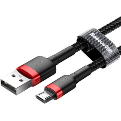 кабель baseus cafule usb - microusb 2.4a/1m (camklf-b91) (red-black) 