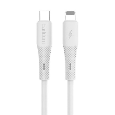 кабель earldom ec-185c-l silicone type-c - lightning pd/30w/3a/1m (білий) 