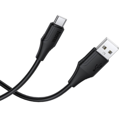 кабель hoco x124 silicone usb - type-c 3.0a/1m (чорний) 