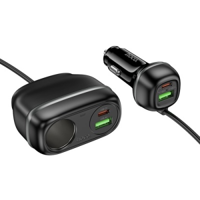 Розгалужувач прикурювача HOCO Z59A PD96W (1 роз'єм прикурювача/2USB/2Type-C/240W) (Чорний