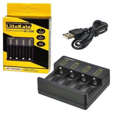 зарядний пристрій liitokala lii-l16340 для акумуляторів 16340 (cr123a), 4 слоти 
