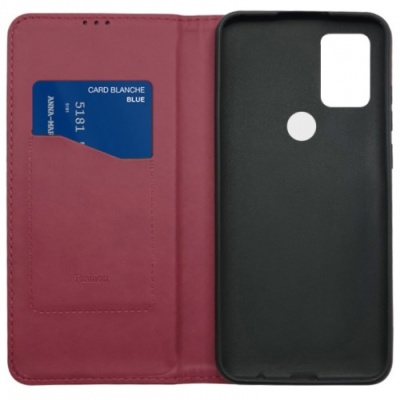 Купить чохол-книжка leather fold для motorola g10/g20/g30 (темно-червоний) онлайн