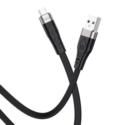 кабель hoco x53 silicone usb - microusb 2.4a/1m (чорний) 