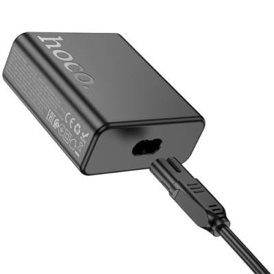 мережевий зарядний пристрій hoco c133a 75w 1usb/18w/qc3.0 + 1type-c/45w/pd (чорний) 