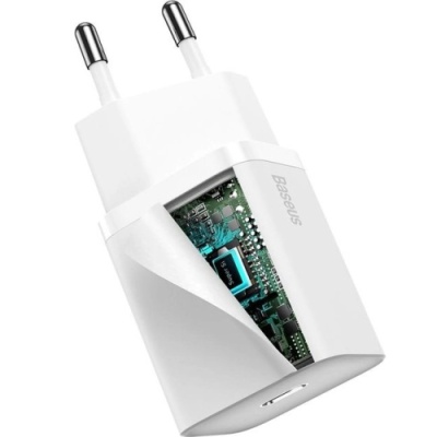 мережевий зарядний пристрій baseus super si (ccsup-b02) 1type-c/20w/pd (білий) 