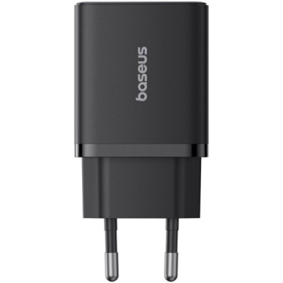 мережевий зарядний пристрій baseus cube fast charger eu (p10111403113-00) 1usb/18w/qc3.0 + 1type-c/20w/pd (чорний) 