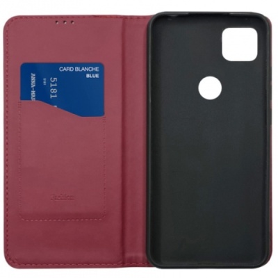 Купить чохол-книжка leather fold для xiaomi redmi 9c/10a (темно-червоний) онлайн