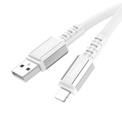 кабель hoco x85 strength usb - lightning 2.4a/1m (білий) 