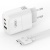 мережевий зарядний пристрій xo l139 1usb/18w/qc3.0 + 2type-c/65w/pd + (type-c - type-c) (бiлий) 