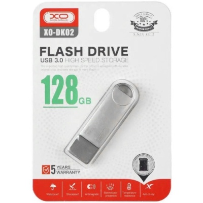 usb флеш-накопичувач xo dk02 usb3.0 128gb (сталевий) 