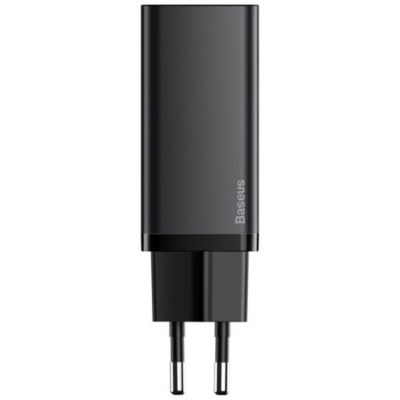 мережевий зарядний пристрій baseus gan2 lite (ccgan2l-b01) 1usb/45w/qc4.0 + 1type-c/65w/pd (black) 
