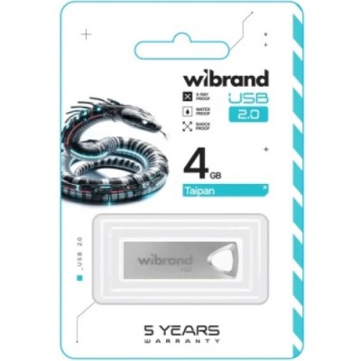usb флеш-накопичувач wibrand 4gb taipan (срібло) 