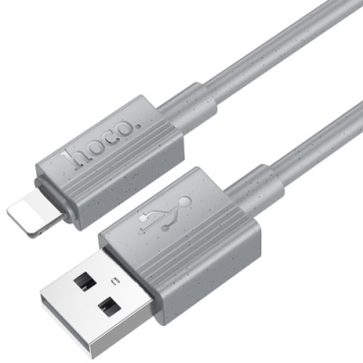 кабель hoco x107 usb - lightning 2.4a/1m (сірий) 