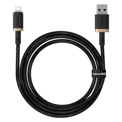 кабель baseus dura series fast charging usb - lightning 2.4a/1m (p10377801u01-00) (black/gold) 