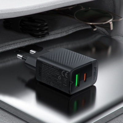 мережевий зарядний пристрій acefast a78 pd20w (1usb/1type-c) (чорний) 
