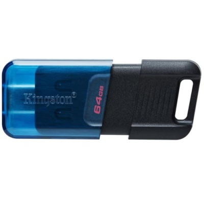 usb флеш-накопичувач kingston data tr 80m 64gb type-c usb 3.2 (чорний) 
