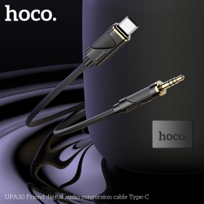 кабель aux hoco upa30 3.5mm(male) - type-c(male) 1m (чорний) 