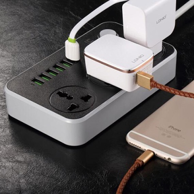 мережевий подовжувач ldnio sc3604 6usb 3.4a (чорний) 