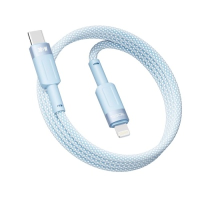 кабель ridea rc-cp43 colorpro type-c - lightning 30w 1.2m (блакитний) 