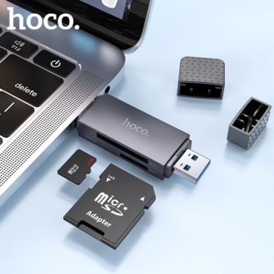 картрідер hoco hb45 spirit 2-in-1 usb3.0/type-c (сірий) 