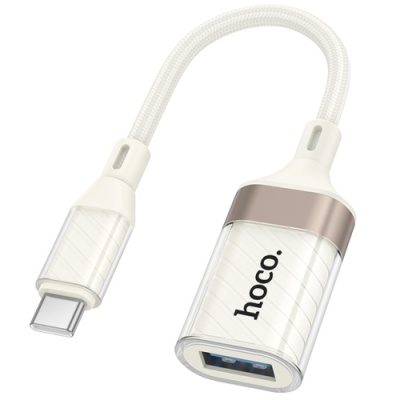 перехідник otg hoco ua39a type-c - usb (білий apricot) 