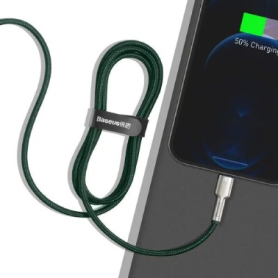 кабель baseus cafule metal usb - lightning 2.4a/2m (caljk-b06) (green) 