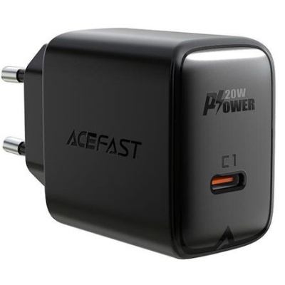 мережевий зарядний пристрій acefast a1 pd20w (1type-c) (чорний) 