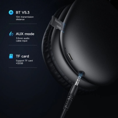 бездротові навушники накладні hoco w35 max (чорний) 
