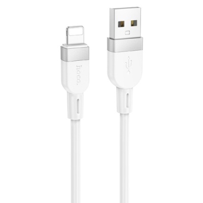 кабель hoco x109 silicone usb - lightning 2.4a/1m (білий) 