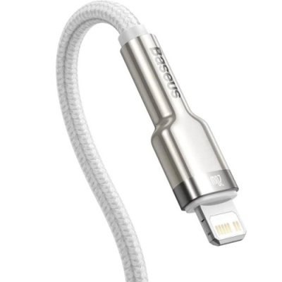 кабель baseus cafule metal (pd) type-c - lightning pd20w/2m (catljk-b02) (white) 