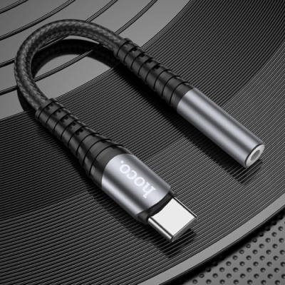 перехідник hoco ls33 type-c - 3.5 audio jack (сірий) 