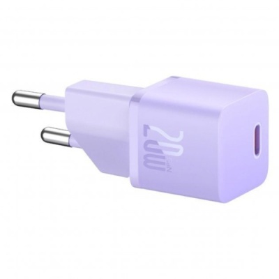 мережевий зарядний пристрій baseus gan5 (ccgn050105) 1type-c/20w/pd (фіолетовий) 