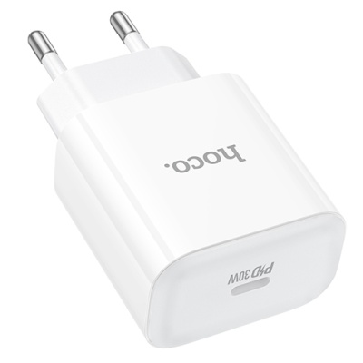 мережевий зарядний пристрій hoco c76a pro 1type-c/30w/qc3.0/pd (білий) 